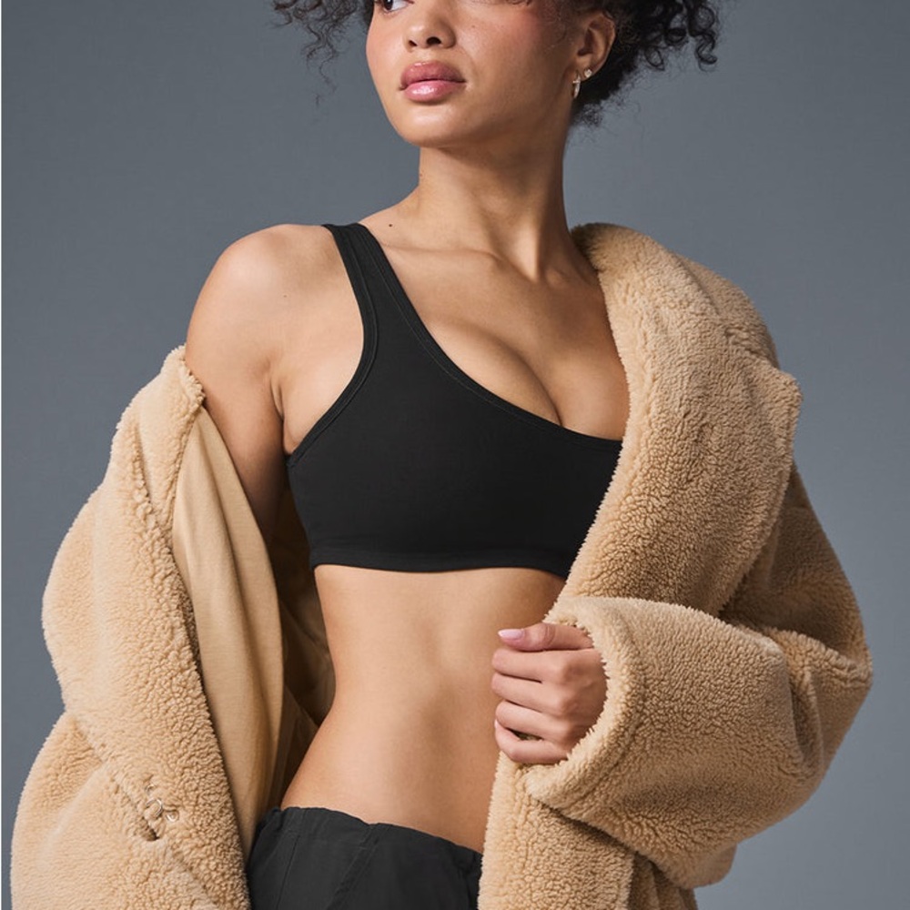 ALO Yoga Women's Teddy Coat in Camel - Picture 4 of 8